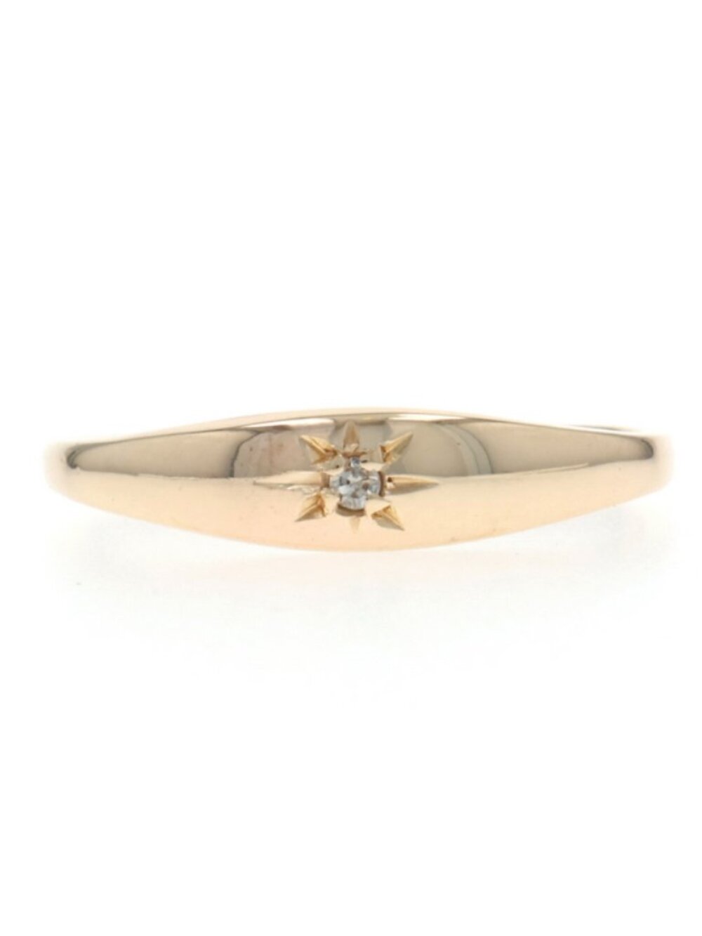 Yellow Gold Diamond Solitaire Ring - 10k Single Cut SZ 2